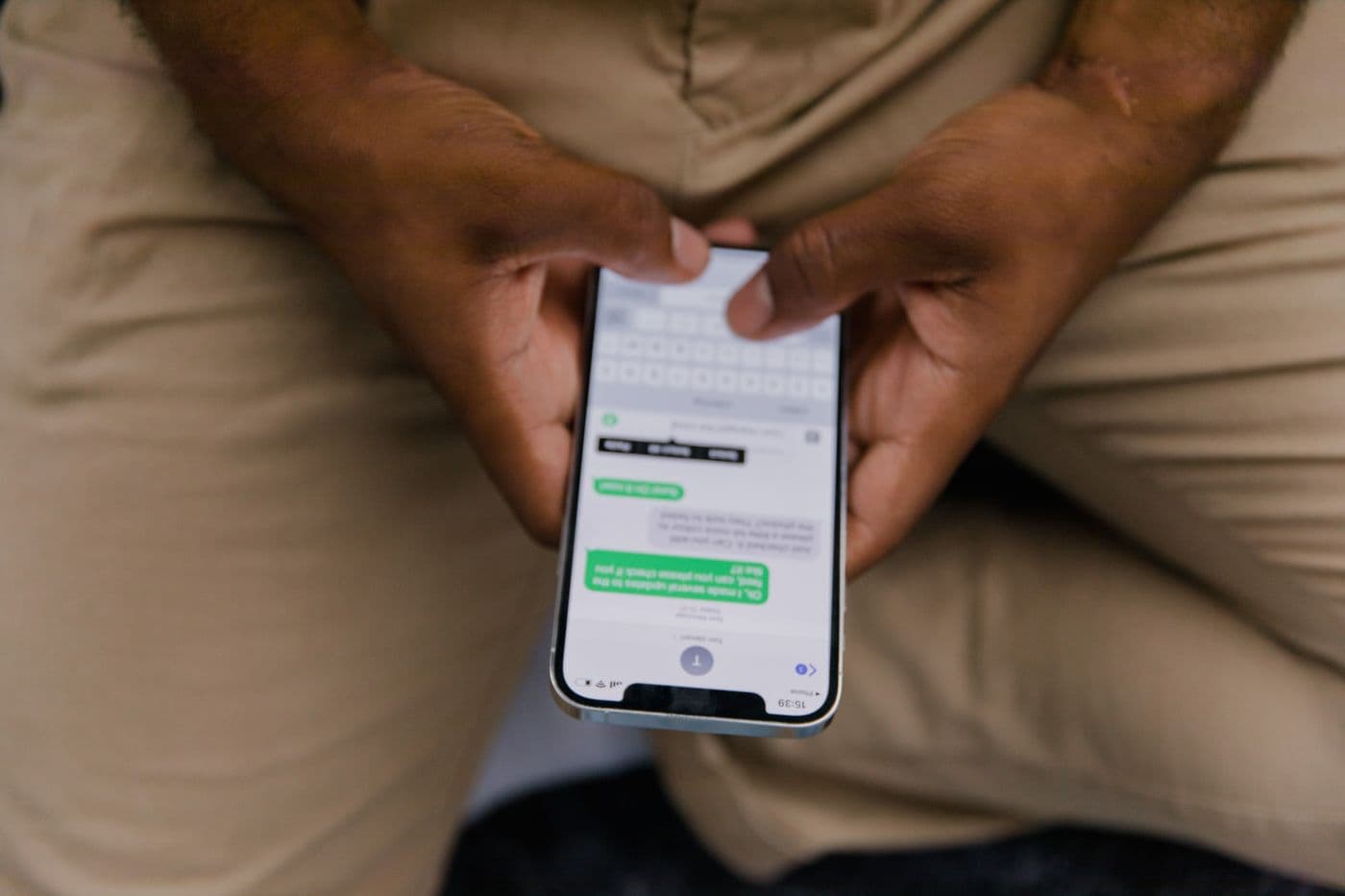 Customer chatting on phone