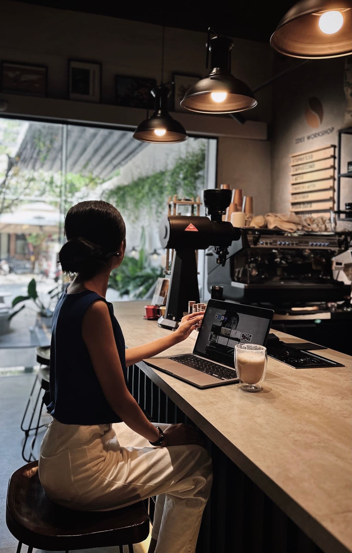 Business owner working